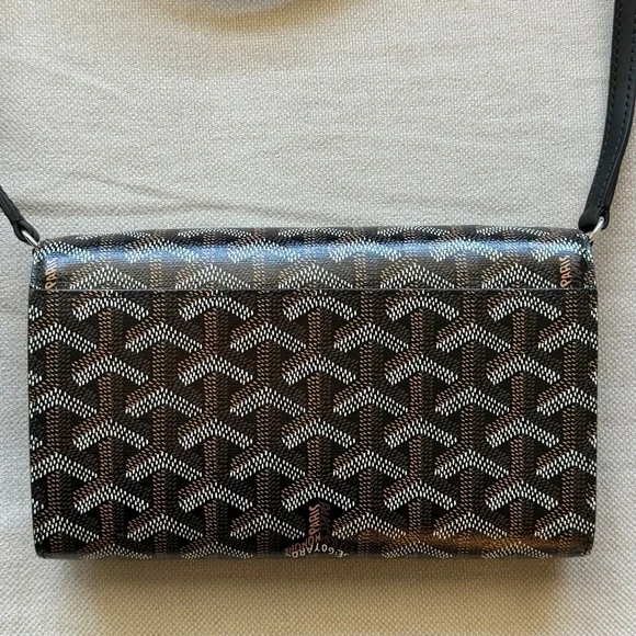 NWT🖤GOYARD🖤Varenne Continental Goyardine Canvas Calfskin Crossbody Bag - Picture 6 of 14